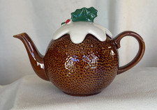 Vintage P&K Teapot Christmas Pudding 60's Perfect Collectable Made England NWT