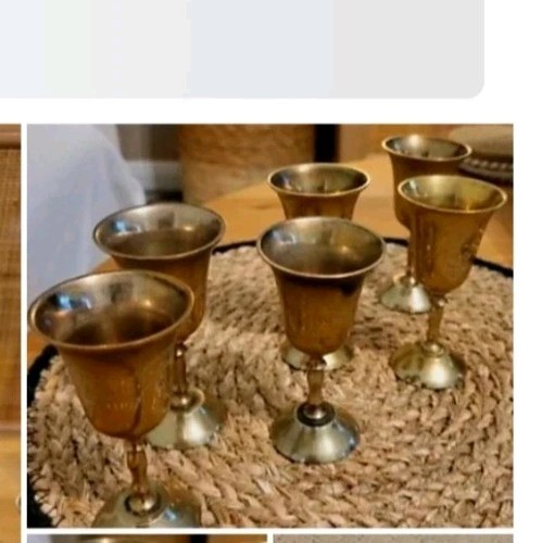 Vintage set brass goblets - of,