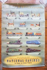 c1950s National Savings British Railways History Original Poster by Gradwell