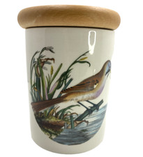 Vtg Rare Portmeirion Birds of Britain Bearded Tit 4.5" Jar with Lid Canister