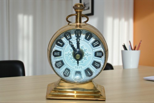 Nautical brass marine clock - brass,