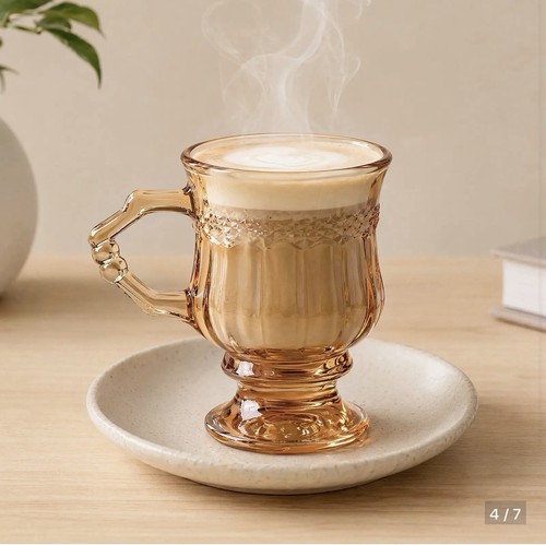 Amber glass tea cups - tea,