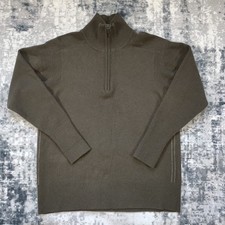 Rohan Reykjavik Jumper, Brown, Lambswool Polyamide Blend 1/4 zip Fleece M