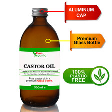 100% Natural Cold Pressed Castor Oil | Hexane-Free | Glass Bottle
