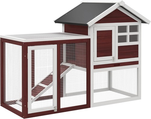 Pawhut rabbit hutch outdoor - pawhut,