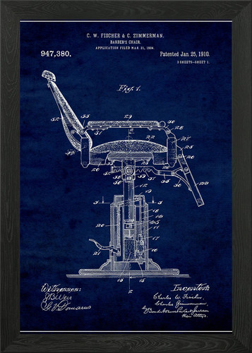 Barbers chair 1898 framed - barbers,