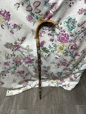 Vintage Wooden Walking Stick With Badges All Over - 95cm Tall