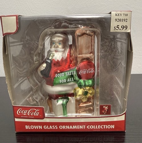 Coke blown glass ornament - coke,
