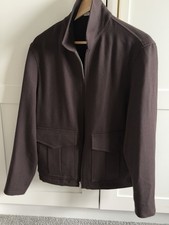 Suit Supply Dark Brown Bomber JacketPure Wool by Rogna, Italy