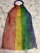 Vintage Shopping Bag Net Circular Handle Plastic Mesh Hand Tote 