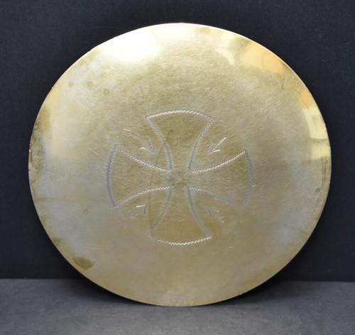 Antique sterling silver disk - silver,