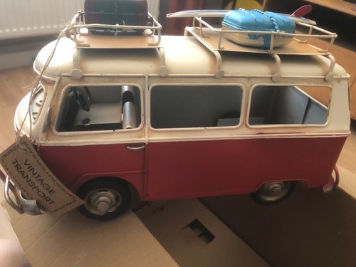 Retro red camper van tin - camper,