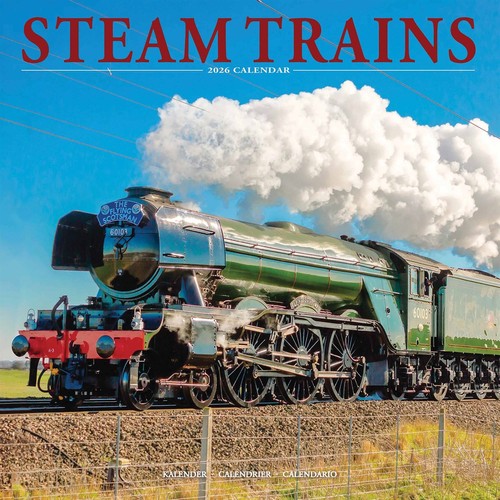 Steam trains calendar - calendar, 2026