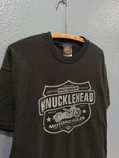 Vintage 90’s Harley Davidson Knucklehead Motorcycle Black Tee Shirt Size Large 