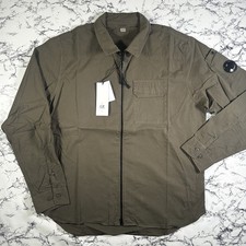 CP COMPANY Mens Khaki Green Classic Lens Logo Overshirt SIZE XL BNWT Authentic