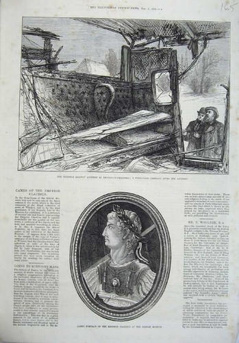 Old antique print railway - print,