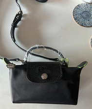 Longchamp Le Pliage Eco Black pouch with adjustable straps + removable pouch