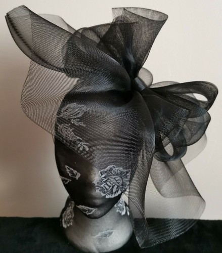 Black crin fascinator - crin,
