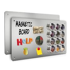 Stainless Steel Magnetic Notice Message Memo Board Holes Round Corners ANY SIZE