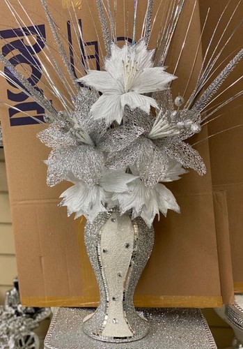 Romany vase white with flowers - vase,