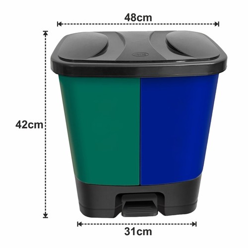 Ltr twin pedal bin - twin, lid