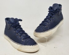 PF Flyers Rambler Leather High Top Lace Up Sneaker Blue US Men 5 Women 6.5