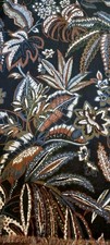 Dunelm Jacquard Leaf Tapestry Throw Black 130 x 170CM Brand New Free Delivery 