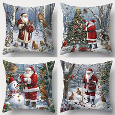 Four Cute Woodland Santa and