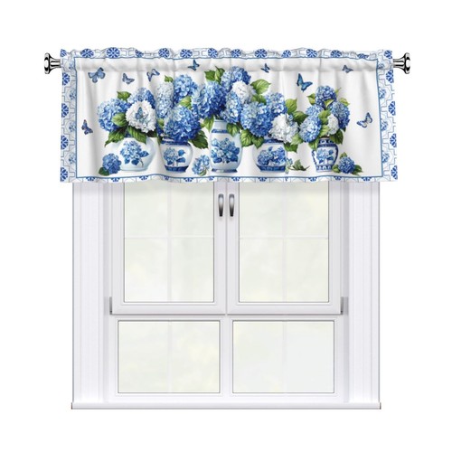 Chinoiserie hydrangea valance - chinoiserie,