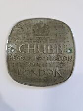 CHUBB SAFE RECORDS CABINET NAME PLATE PLAQUE INDUSTRIAL VINTAGE