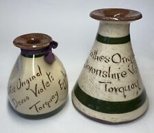 Torquay Pottery Bathes Devon Violets Perfume Bottles X2