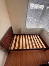 solid oak wood single bed frame used