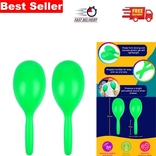 Vibrant green plastic maracas - green,