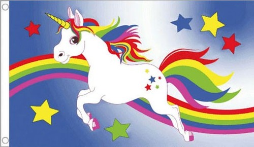 Rainbow unicorn flag - unicorn, 3