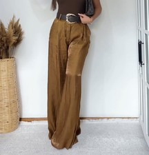 ZARA SATIN WIDE-LEG TROUSERS
