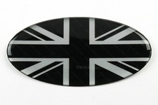 Oval Black & Silver Union Jack