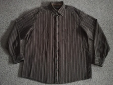 Mens Casa Moda  Shirt Size XL Brown Striped Textured Cotton