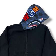 Bape Blue Camo Black Shark Hoodie