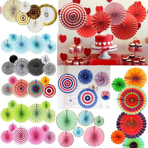 8pcs paper fan party - paper,
