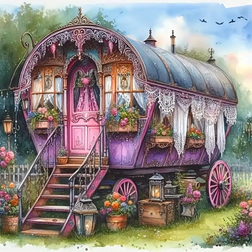 Romany caravan cross - a,