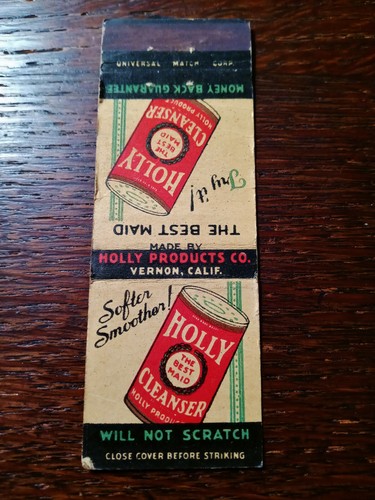 Vintage matchcover holly - matchcover:,