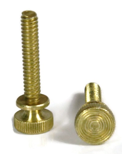 Brass knurled head thumb - thumb, screw