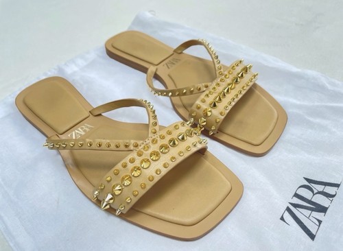 Zara beige gold - gold, studded