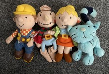 Vintage Set Of Four Original Bob The Builder Soft Toy Characters - USED.