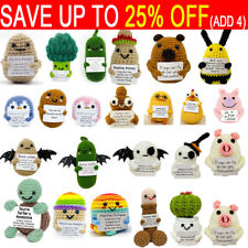 Positive Card Funny Hug Potato Cute Doll Handmade Wool Knitted Desktop Ornaments