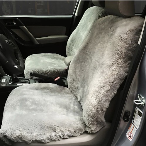 Luxe black sheepskin car seat - black,