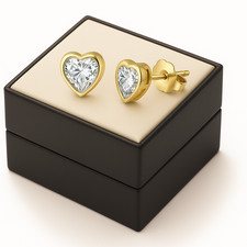 9ct gold  stud earrings heart
