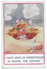 WW1 Postcard by Gilson "I Didn't Serve An Apprenticeship in France For Nothing"