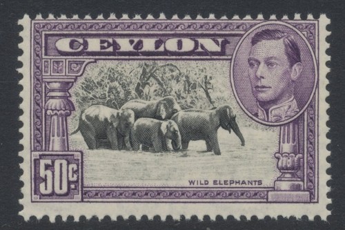 Ceylon stamps 1938 50c - stamps, &