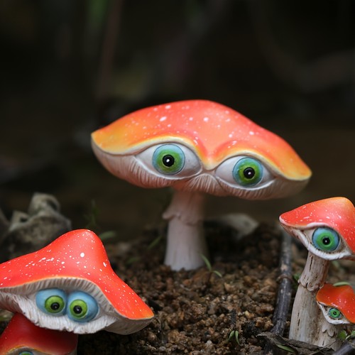 3pcs garden mushroom - 3d,